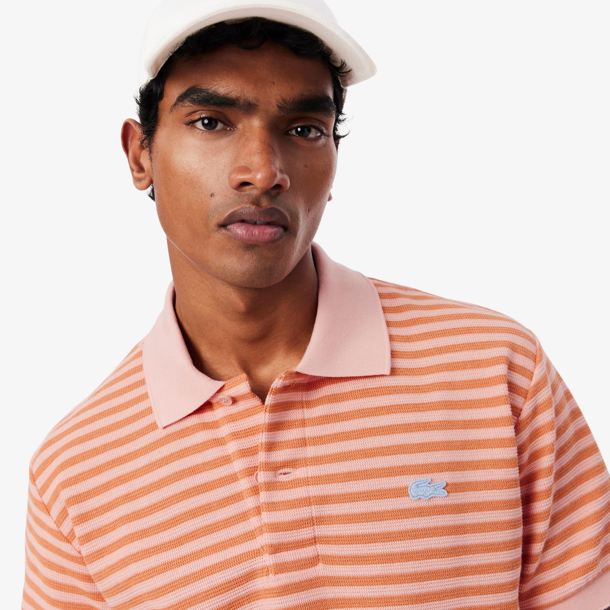 Classic Fit Textured Striped Polo Shirt - Men's Short Sleeves Polo