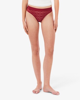 Logo Waist Lacy String Briefs