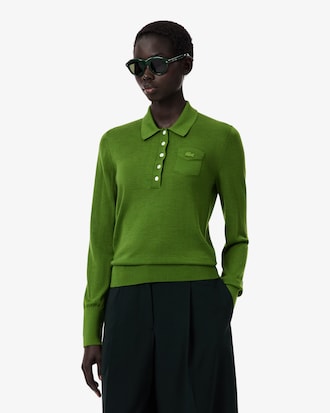 Runway Polo Collar Merino Wool Sweater