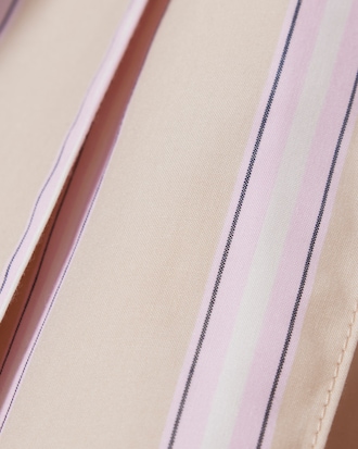 Poplin Short Striped Pleated Skirt