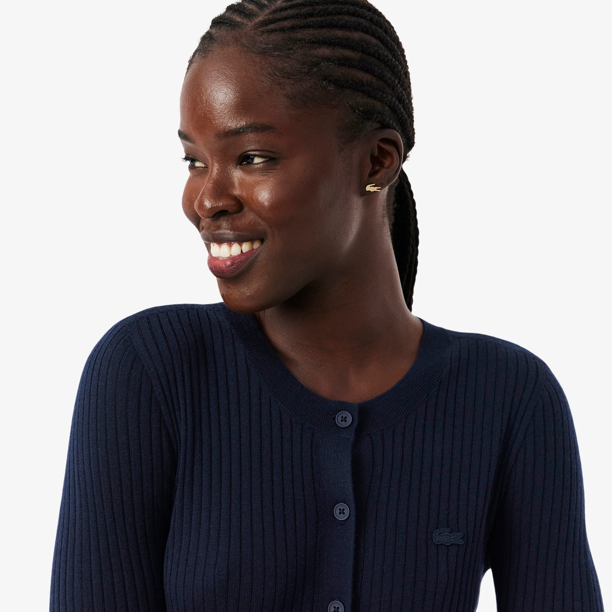 Rib Knit Merino Wool Cardigan - Women's Knitwear - New In 2026