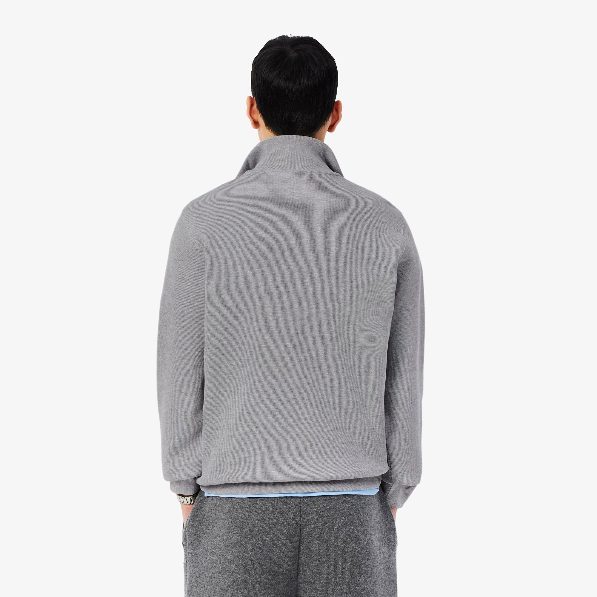 メンズウェア #ACTIVE MOCK NECKN SWEAT - GRAY Zip-Up High Neck Interlock Sweatshirt - Men's Sweatshirts