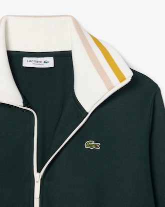 Zipped Stripe Accent Sweatshirt