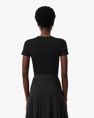 Slim Fit Ribbed Cotton T-shirt