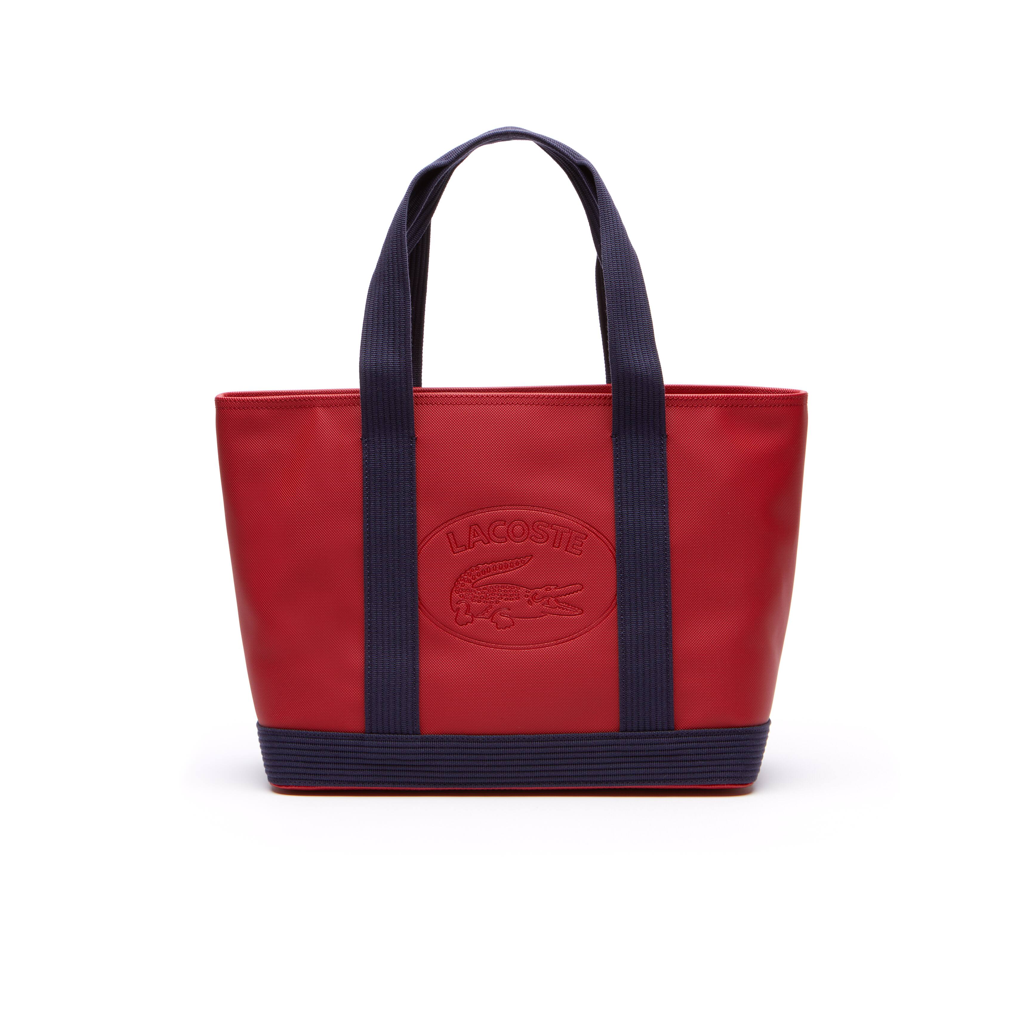Bags Handbags Collection Women S Leather Goods Lacoste Women S Classic Coated Piqué Canvas Zip Tote Bag