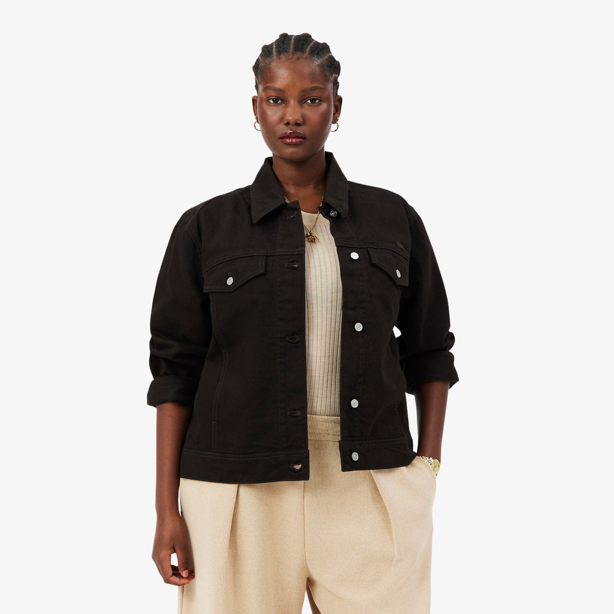 Slim Fit Buttoned Denim Jacket - Women's Jackets & Coats - New In