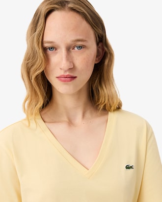 Relaxed Fit Soft Cotton V Neck T-shirt