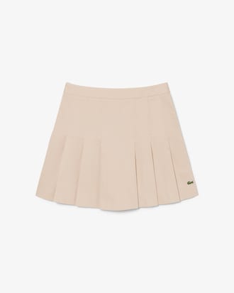 Short Stretch Cotton Pleated Skirt