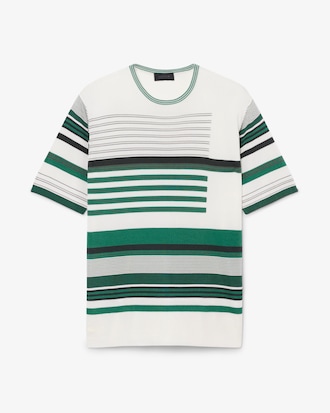 Runway Oversized Striped Satin T-shirt