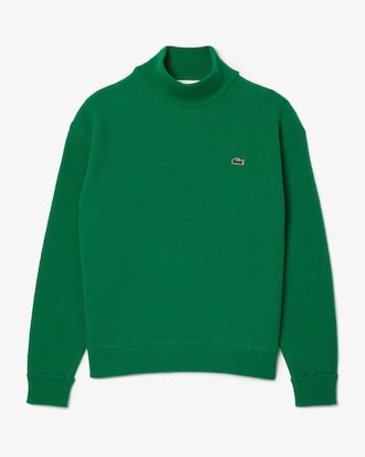 Relaxed Fit Carded Wool High Neck Sweater