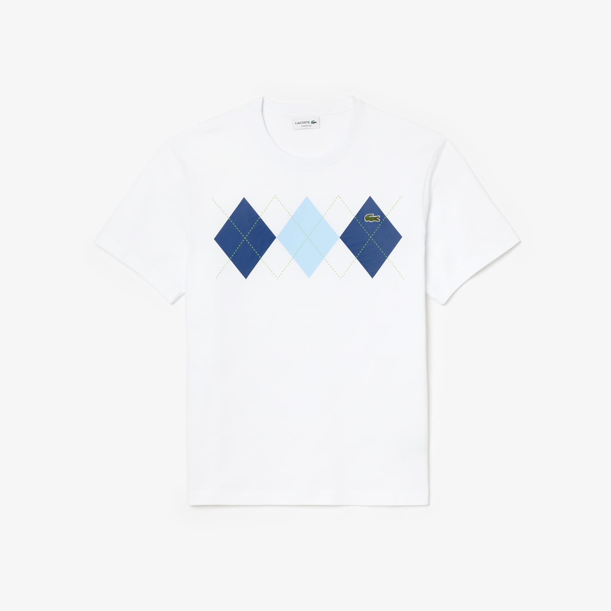 トップス houseonthehill L/S Tee (Argyle) Lacoste Heavy Cotton Argyle Print T-shirt - White | TH2810-001