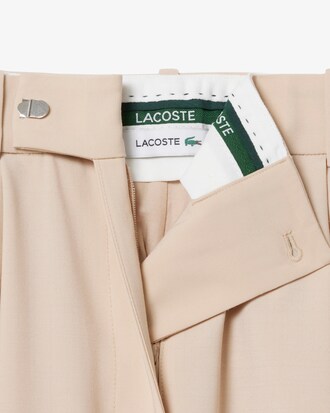 Oversized Wool Blend Pleated Bermuda Shorts