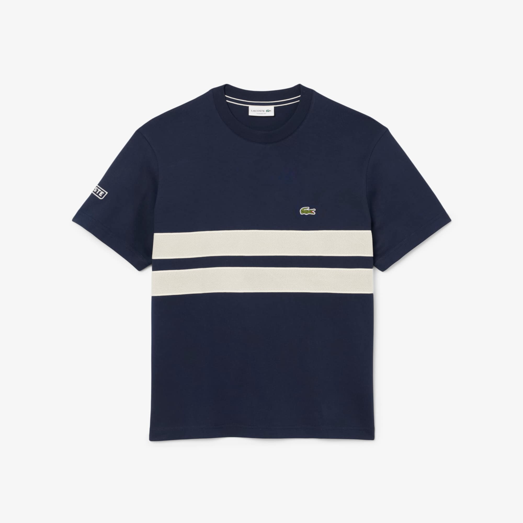 Lacoste スホティメッシュティテルTシャツ TH14870 031 Heavy Jersey Mesh Band T-shirt - Men's t-shirts - New In