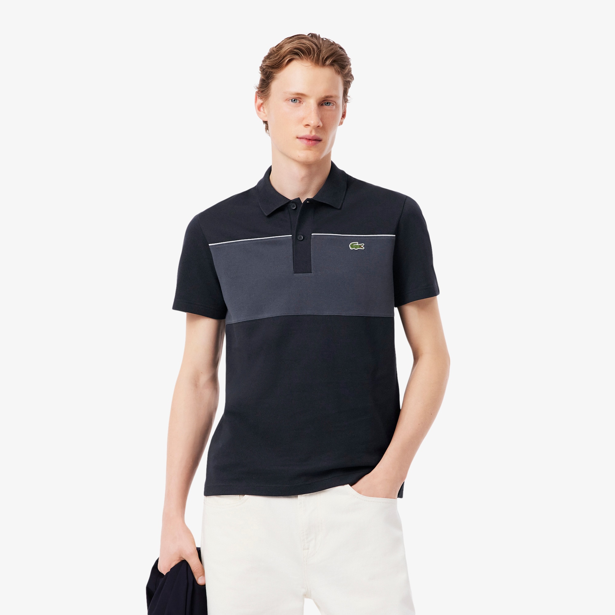 Regular Fit Colour-Block Piqué Polo Shirt - Men's Short Sleeves
