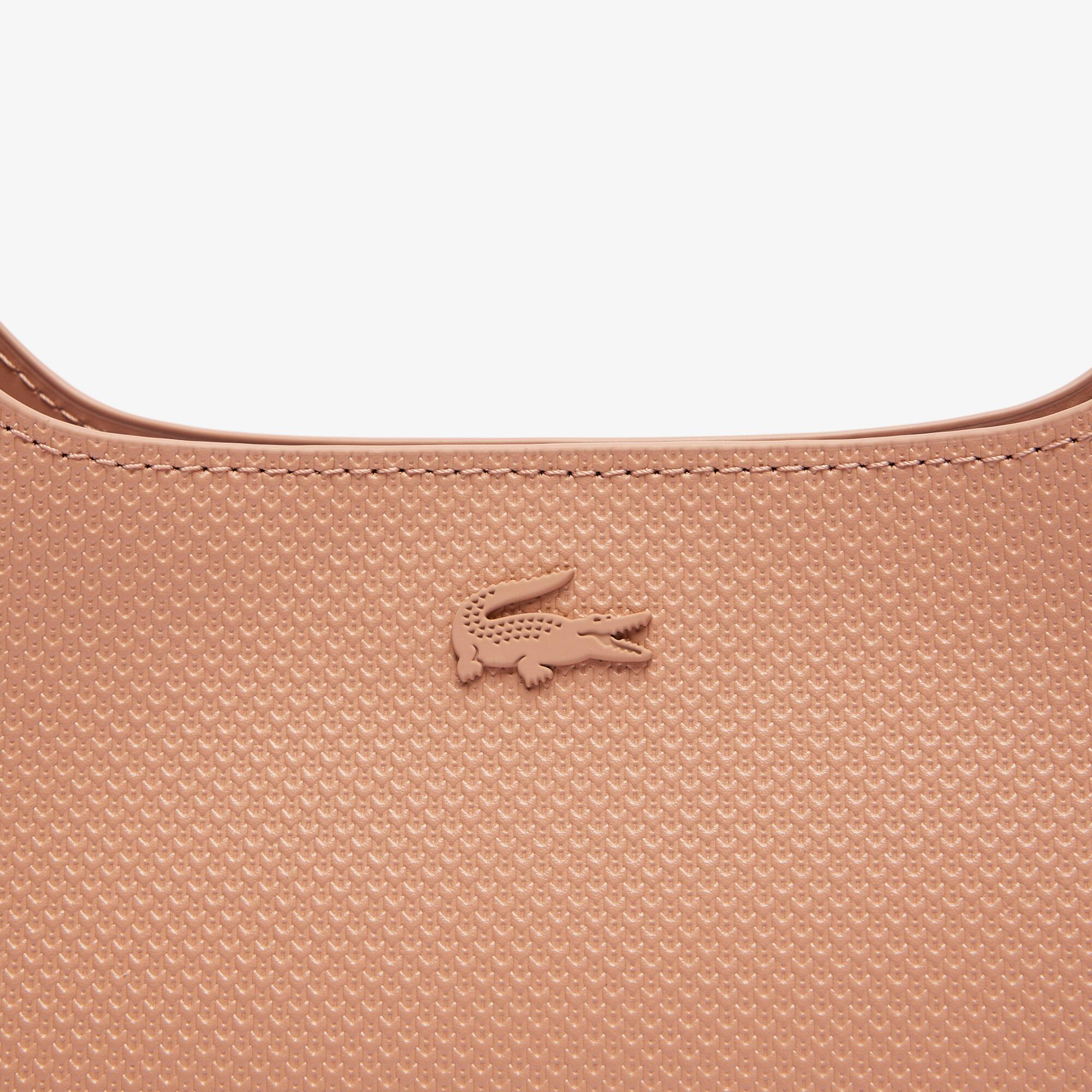 LACOSTE ● Maheki Moon Bag Beige【 残りわずか】 Women's Maheki Embossed Leather Half Moon Bag - Bags - New