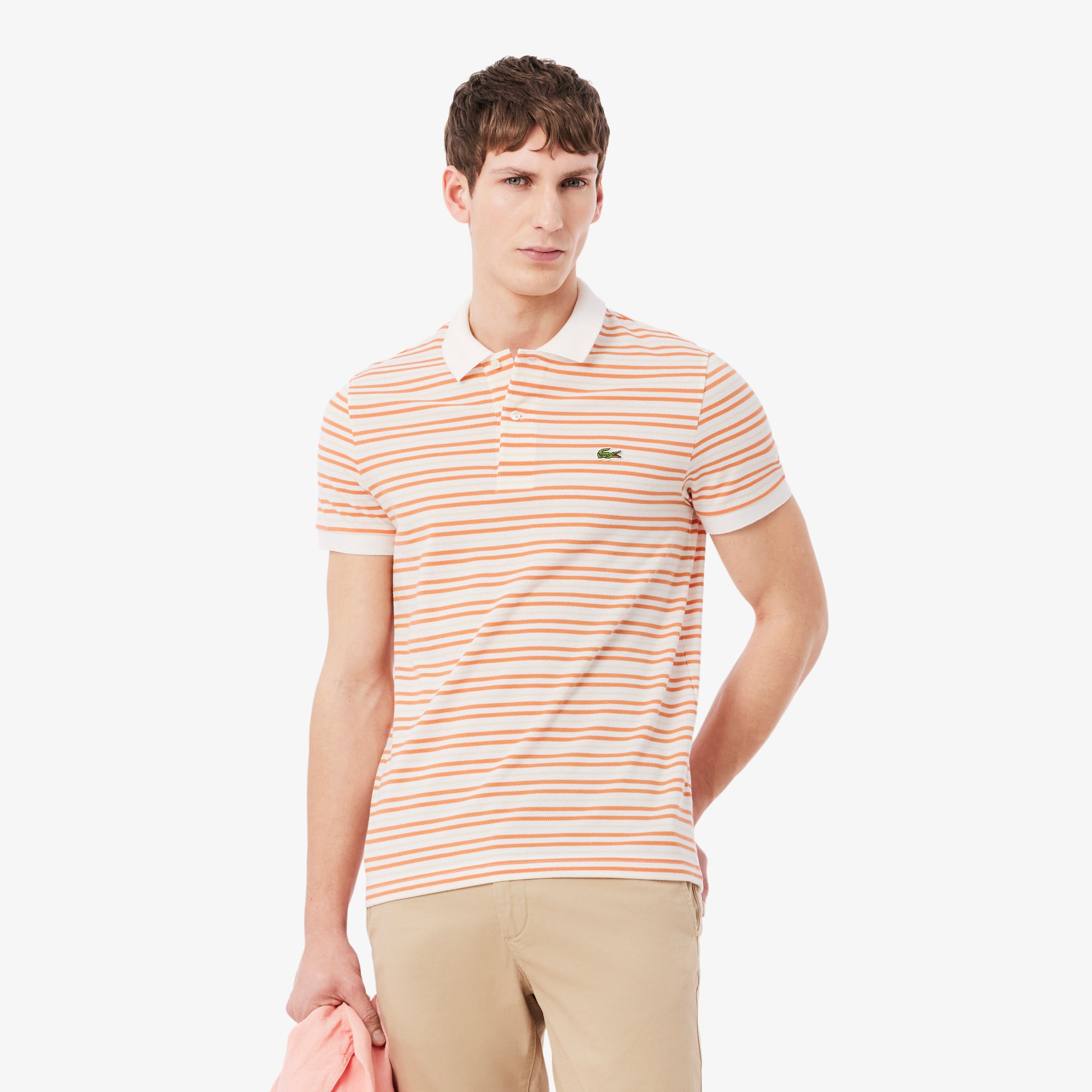 Classic Fit Striped Petit Piqué Polo Shirt - Men's Short Sleeves