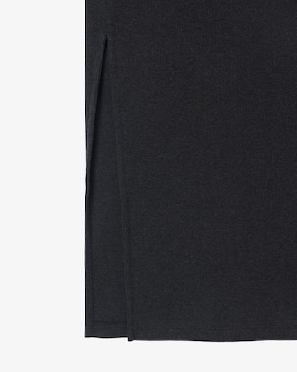 Slim Fit Ribbed Cotton Polo Collar Dress