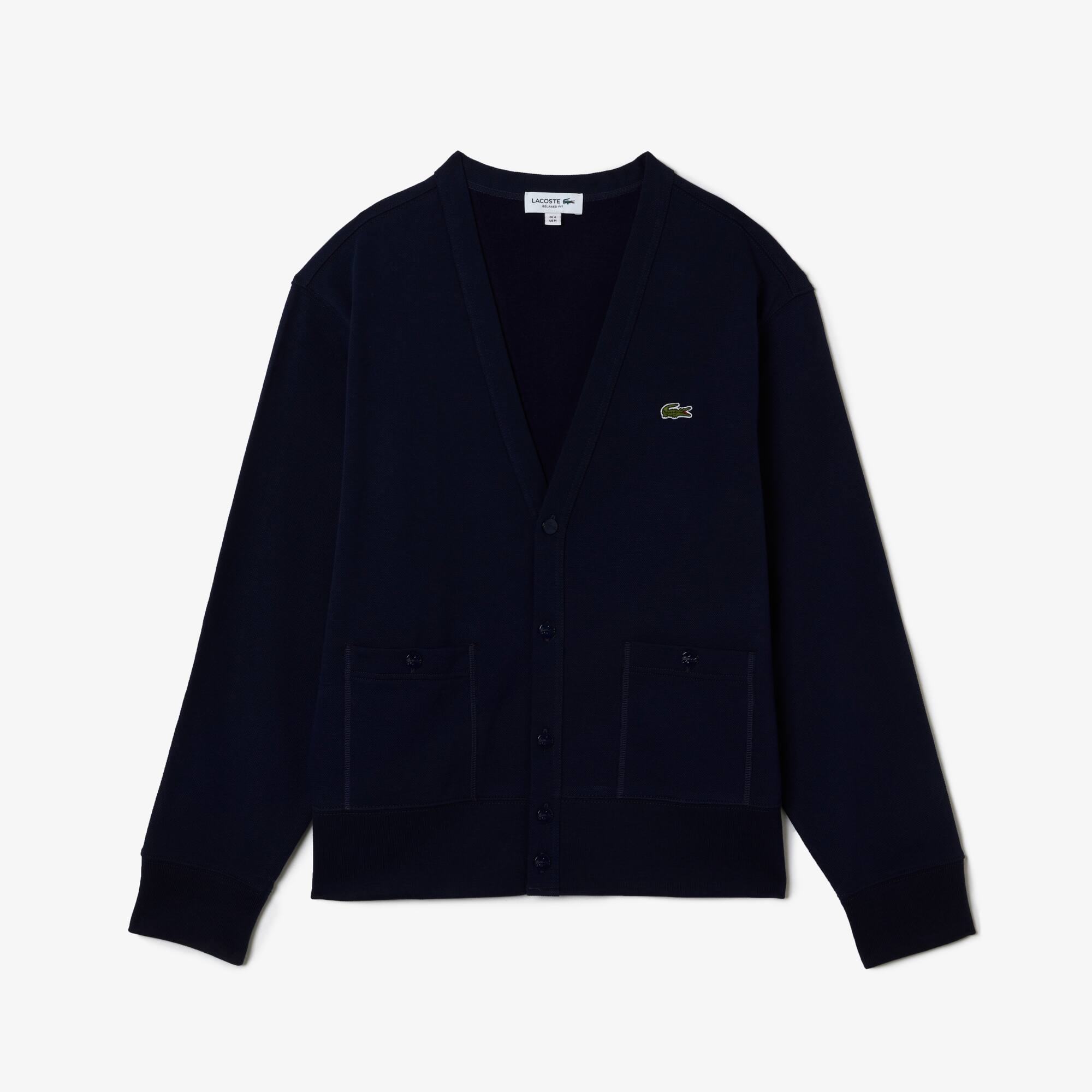 Men's Lacoste Brushed Piqué Cardigan 
