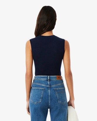 Merino Wool 3D Knit Sleeveless Sweater