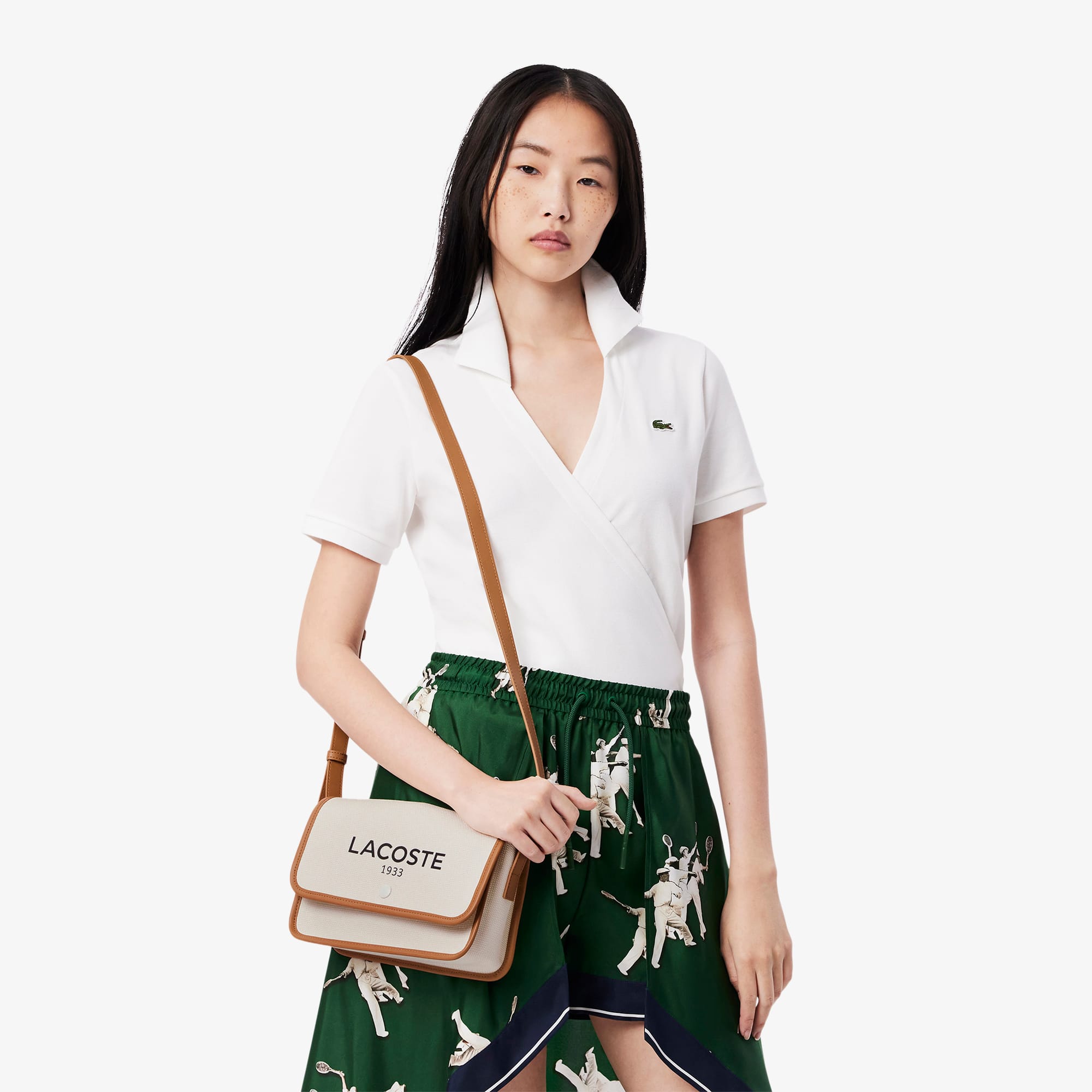 ★LACOSTE★ Women's Heritage Canvas Tote Crossbody Bag Natur Lacoste Hertiage Canvas Cotton Tote Bag Natural Tan | Rustan's