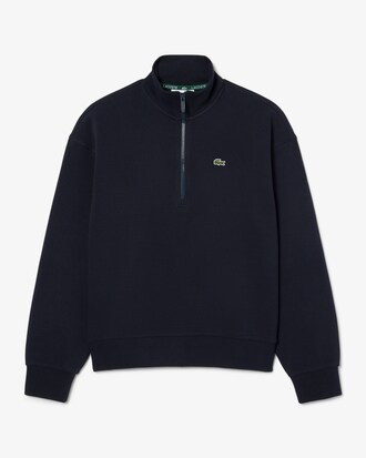 High Neck Zipped Piqu&eacute; Sweatshirt