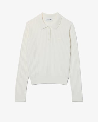 Regular Fit Ribbed Knit Polo Shirt