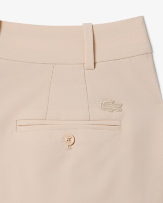 Oversized Wool Blend Pleated Bermuda Shorts