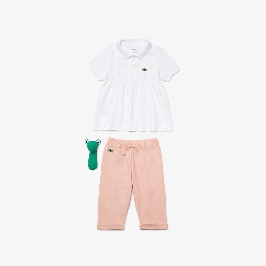 Baby Girls Rattle And Cotton Pique Pajama Box Set Lacoste Baby Girls Rattle And Cotton Pique Pajama Box Set Lacoste