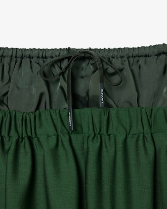 Runway Mixed Fabric Wool Pants