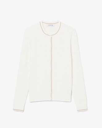 Striped Cable Knit Cardigan