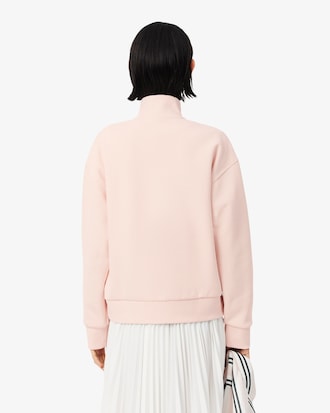 High Neck Zipped Piqu&eacute; Sweatshirt