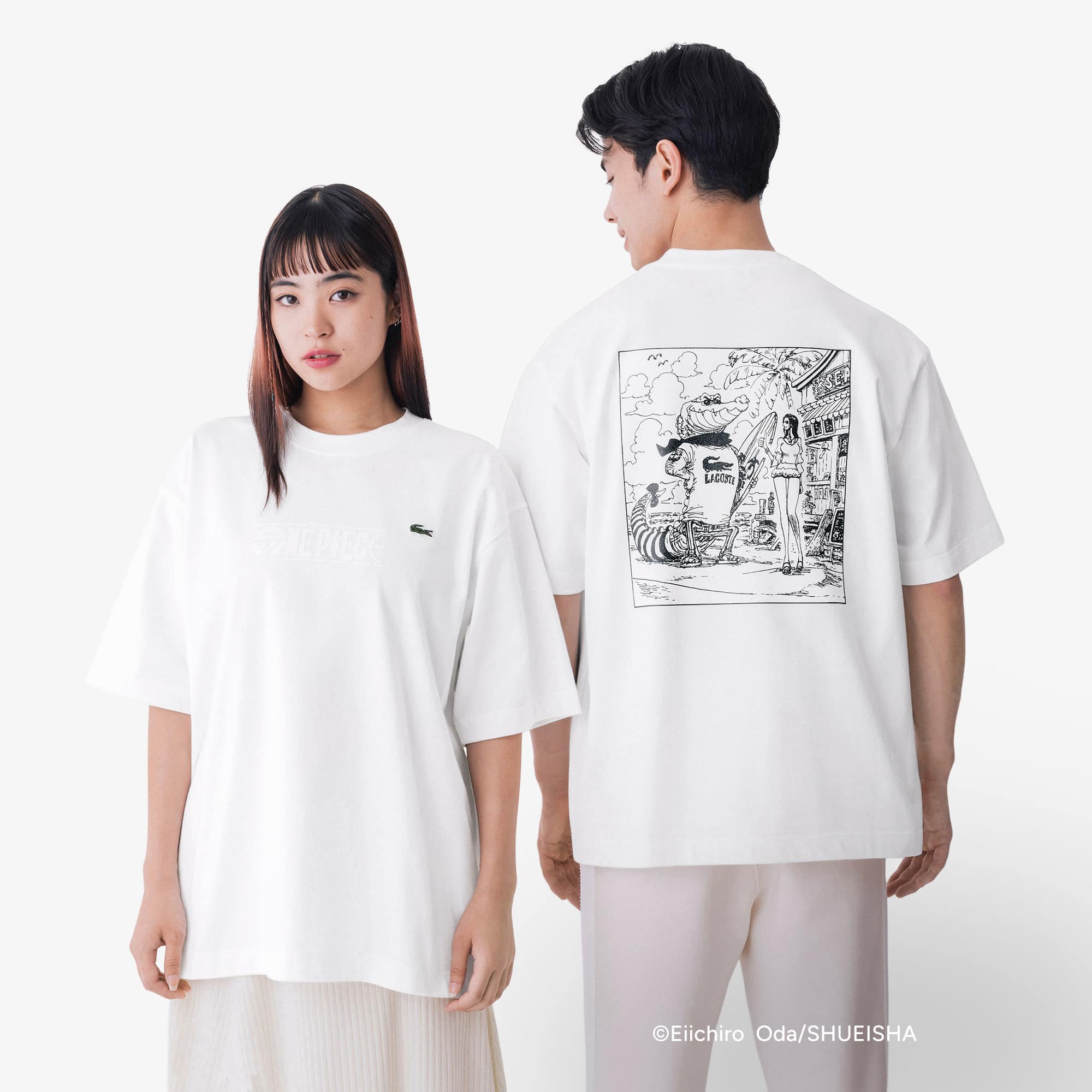 Loose Fit Lacoste x ONE PIECE T-shirt - White | TH5233-001 | FOOTY.COM