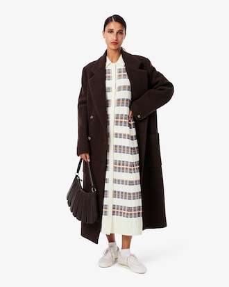Ribbed Knit Polo Collar Dress