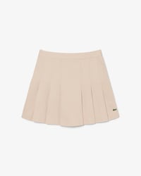 Short Stretch Cotton Pleated Skirt