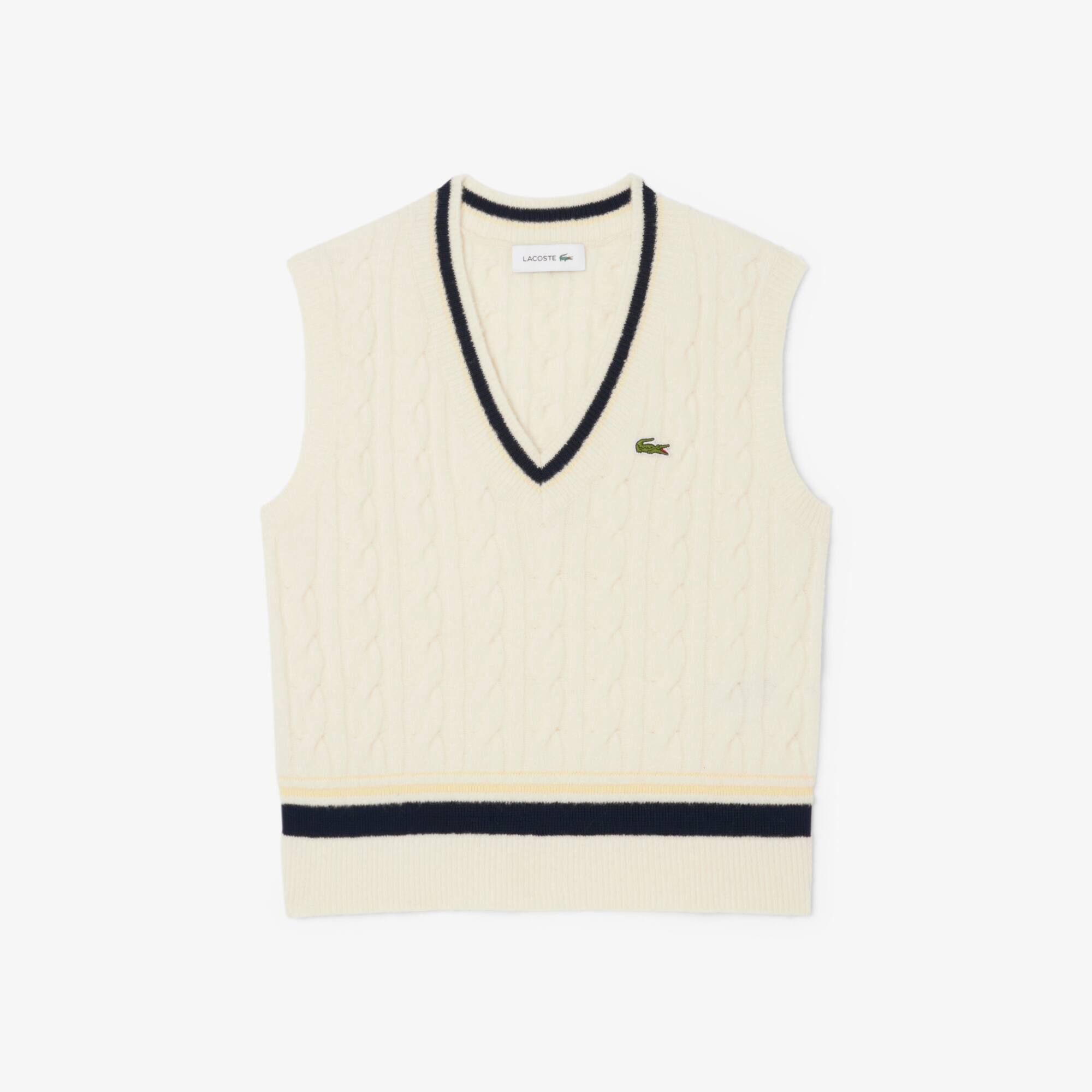 Cable Knit Wool Sweater Vest - Women's Knitwear - New In 2026