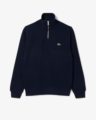 Zip-Up High Neck Interlock Sweatshirt