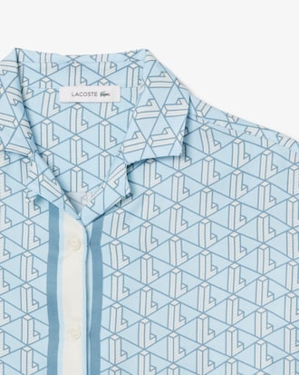 Oversized Monogram Print Shirt