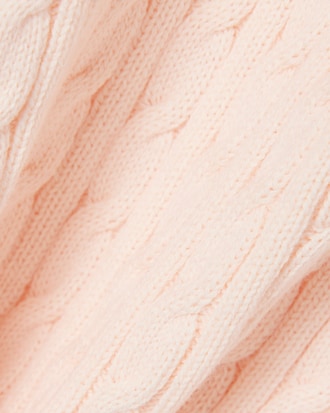 Striped Cable Knit Polo Collar Sweater
