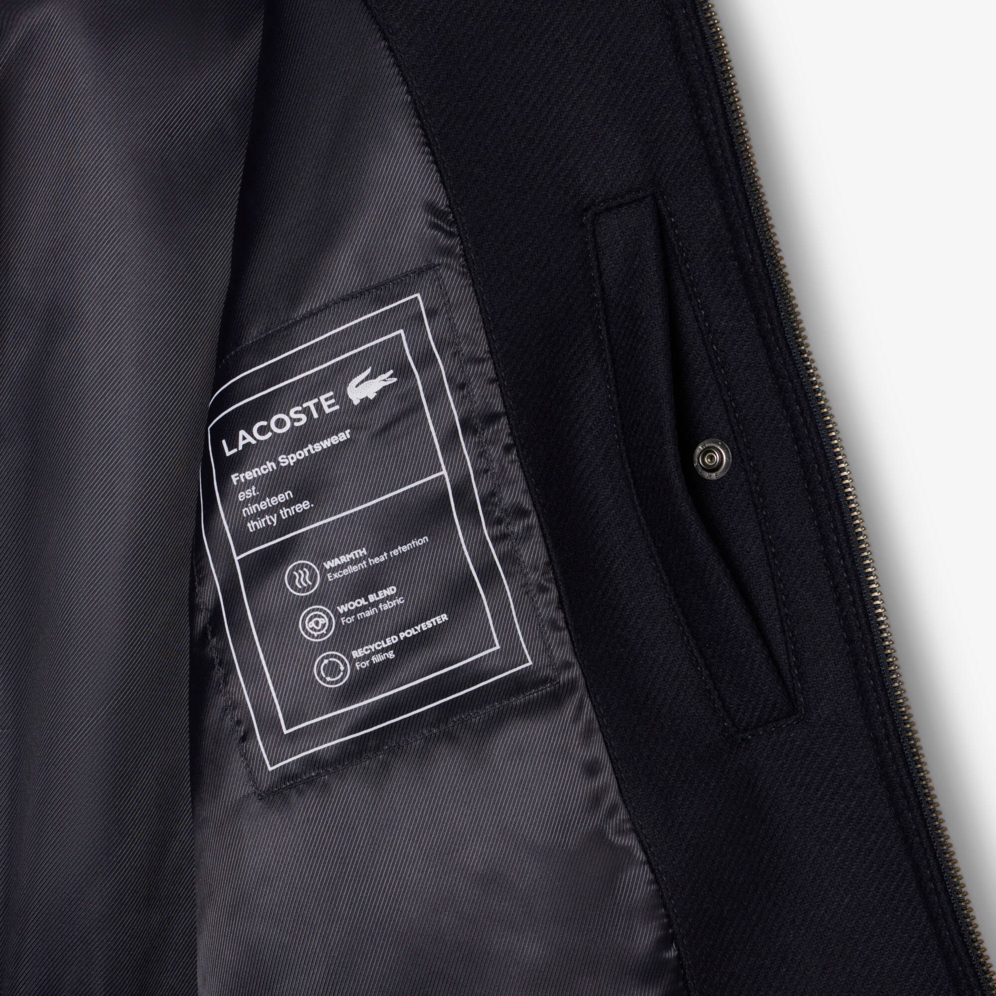 LACOSTE ブラックジャケット XL ダブルフェイススウェットジップジャケット / ジップアップブルゾン