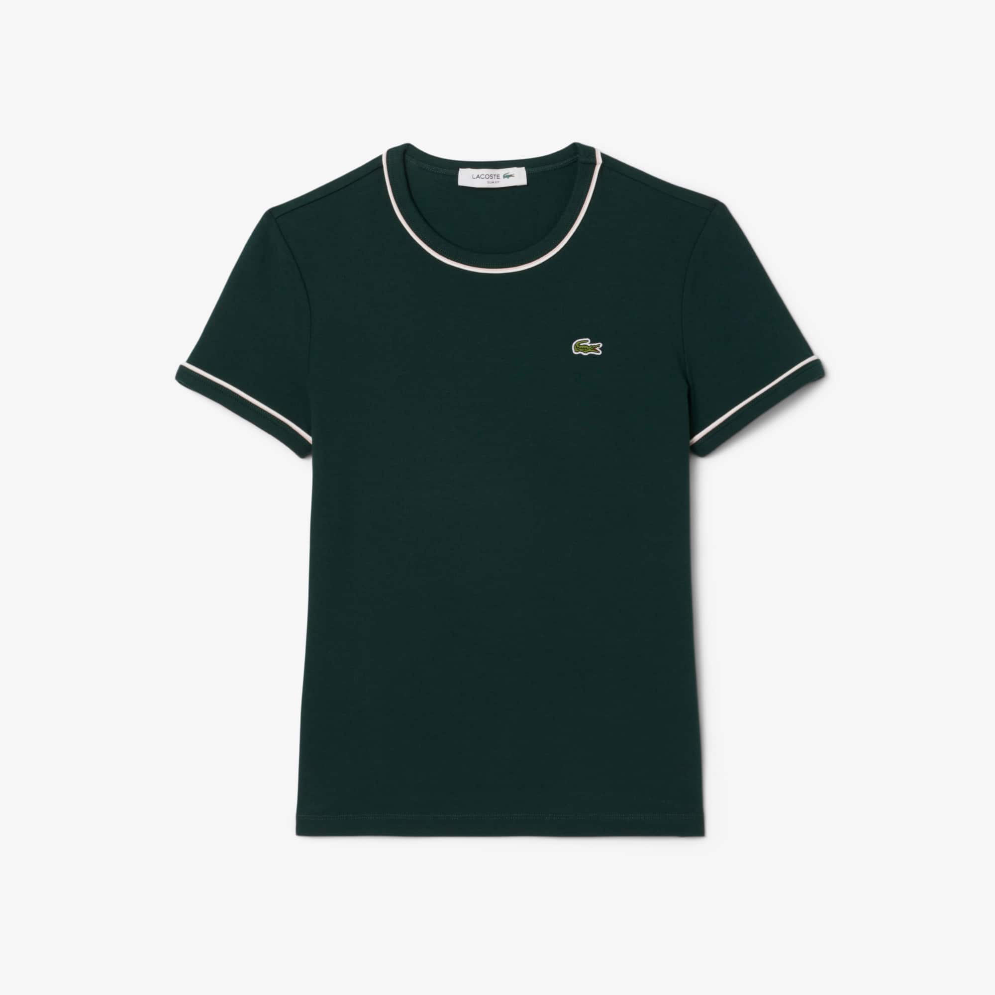Tシャツ・カットソー Lacoste Dark Green Polyester T-Shirt Unisex Crew Neck Organic Cotton T-Shirt - T-shirts - New In