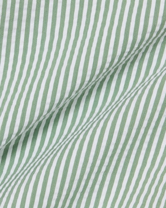 Mid Length Striped Textured Swim Trunks