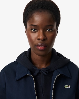 Double Collar Stretch Gabardine Jacket