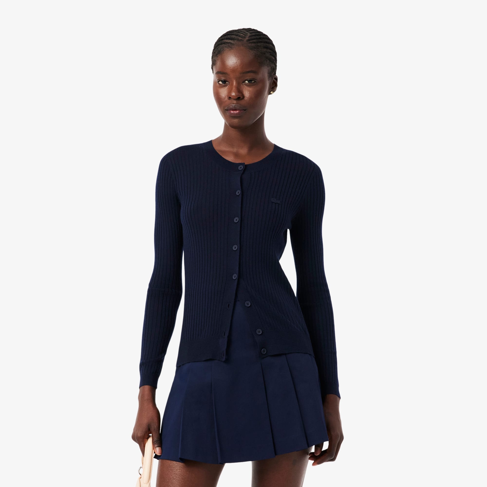 Rib Knit Merino Wool Cardigan - Women's Knitwear - New In 2026