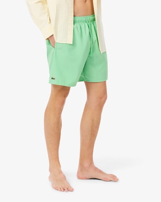 Mid Length Monochrome Swim Trunks