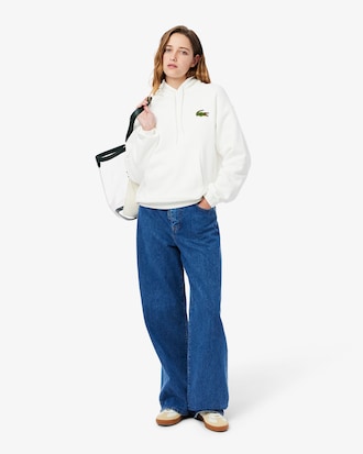 Loose Fit Badge Accent Hoodie