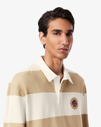 Relaxed Fit Striped Rugby Polo Shirt