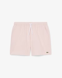 Mid Length Striped Textured Swim Trunks