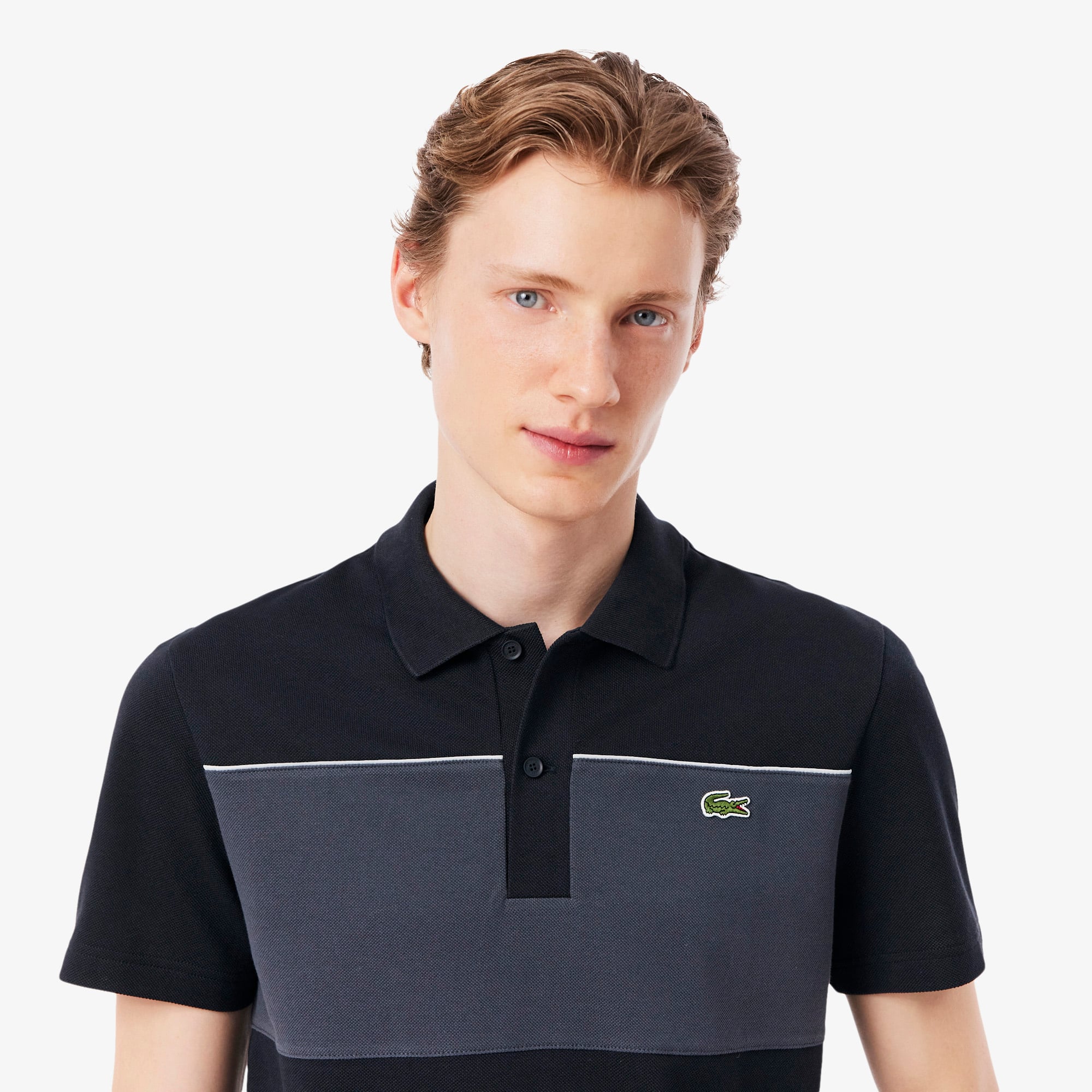 Regular Fit Colour-Block Piqué Polo Shirt - Men's Short Sleeves