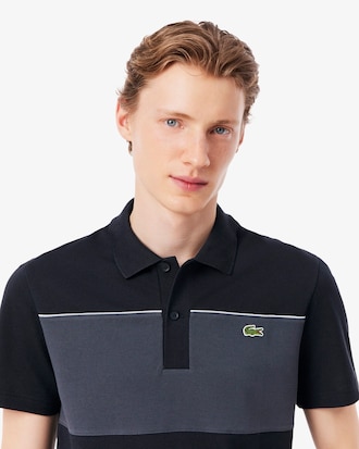 Regular Fit Colour-Block Piqu&eacute; Polo Shirt