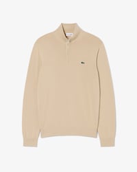 Zipped High Neck Cotton Sweater